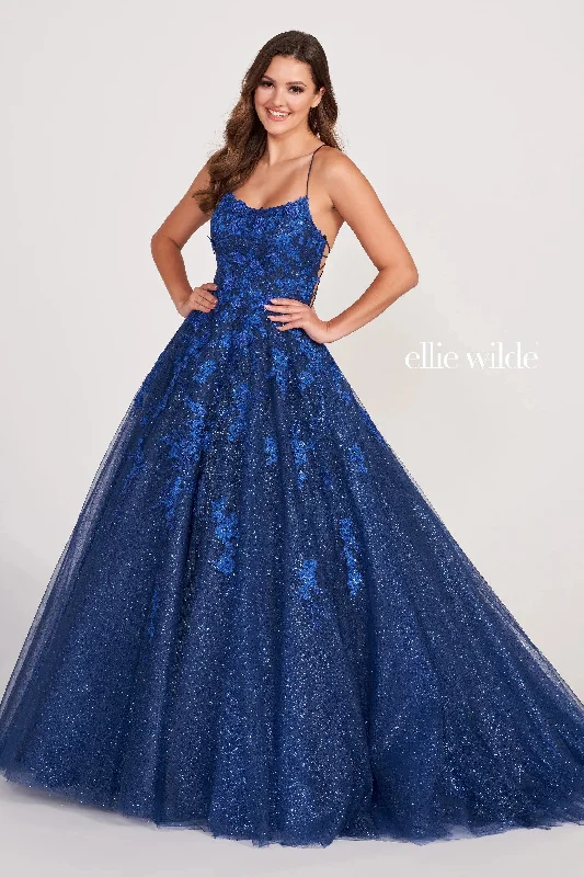 Women's Trendy Clothing Ellie Wilde EW34026 Long Formal Prom Glitter Ball Gown