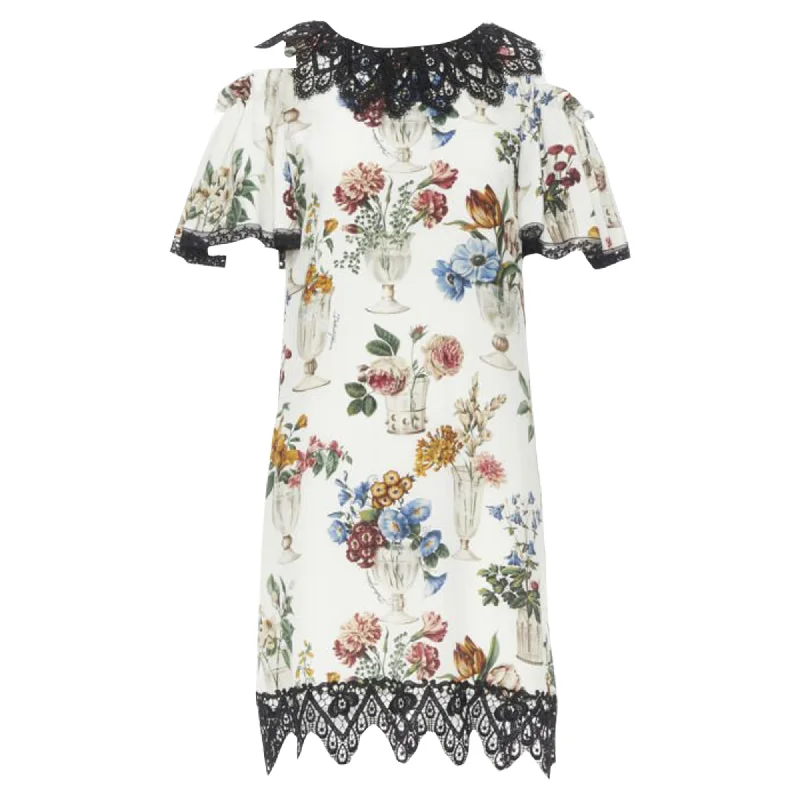 Women's Cozy Clothes Dolce & Gabbana silk vase floral lace dress