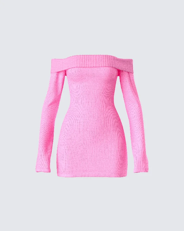 Women's Night-Out Clothes Abeni Pink Sweater Mini Dress