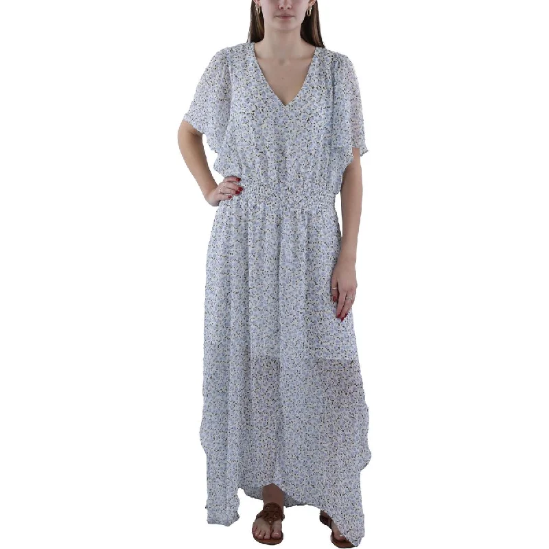 Women's Trendy Outfit Womens Chiffon Floral Print Maxi Dress