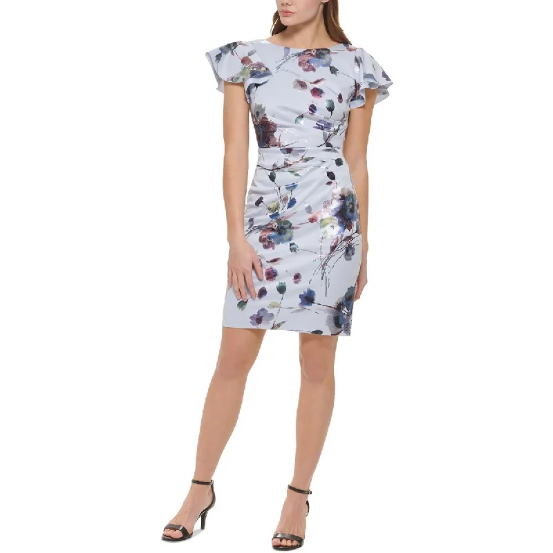 Modern Women's Apparel Jessica Howard Womens Petites Floral Print  Cocktail And Party Dress