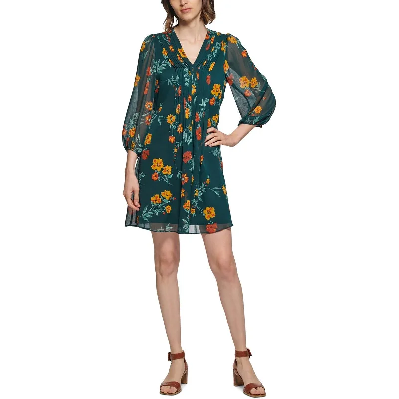 Affordable Women's Apparel Calvin Klein Womens Floral Print  Shift Dress