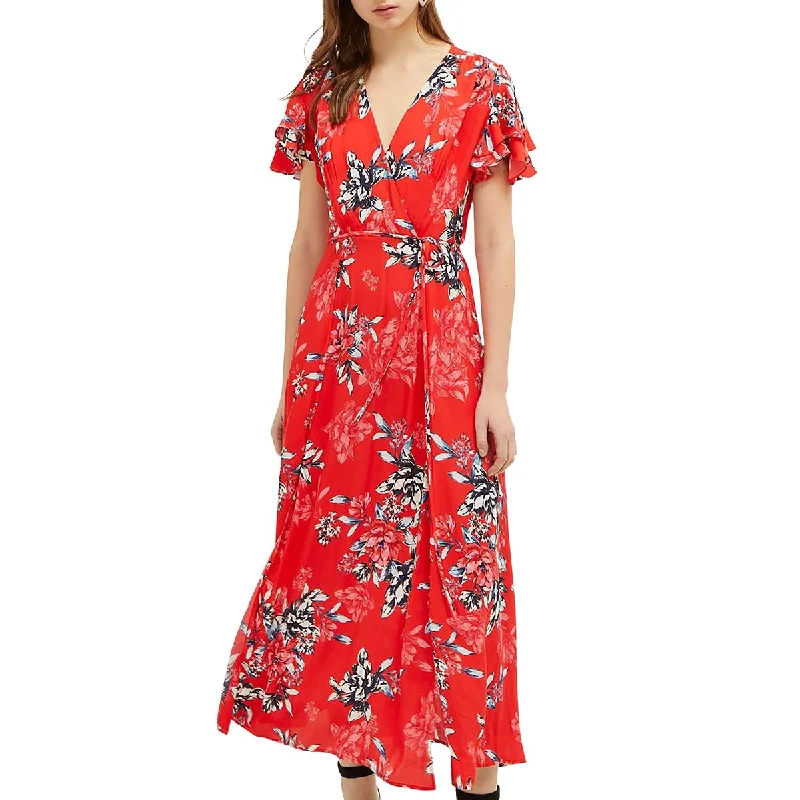 Affordable Women's Attire Coletta Womens Floral Side Slits Maxi Dress