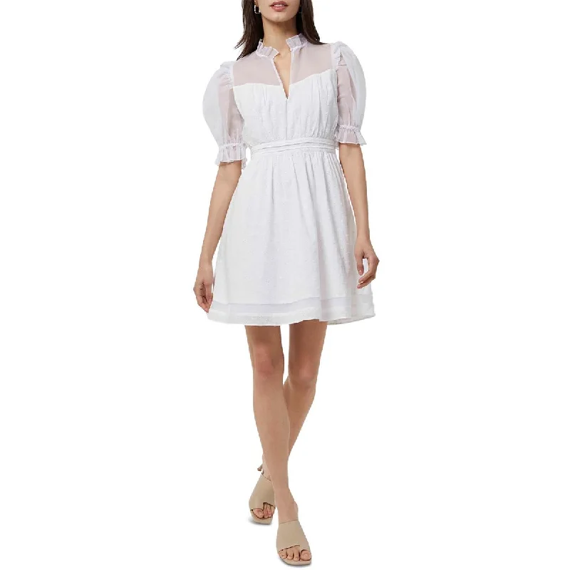 Affordable Trendy Clothes For Women French Connection Womens Eyelet Illusion Mini Dress