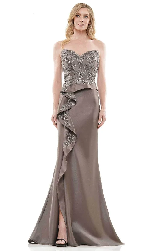 Timeless Women's Clothing Rina Di Montella RD2903 - Applique Peplum Evening Gown