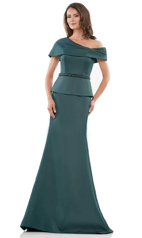 Women's Workout Clothing Marsoni by Colors MV1239 - Asymmetric Off Shoulder Formal Gown