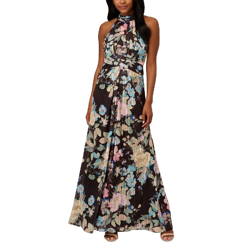 Women's Vacation Attire Adrianna Papell Womens Chiffon Floral Maxi Dress