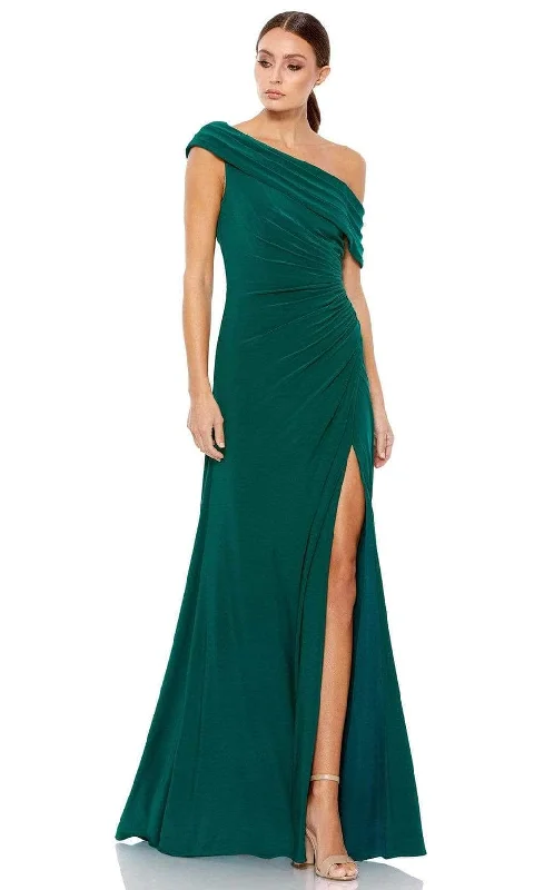 Fashionable Women's Outfit Ieena Duggal - 26517 Off-Shoulder Neckline High Slit Simple Prom Gown