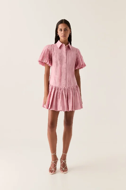 Women's Fashion-Forward Apparel Mythos Pintucked Mini Dress