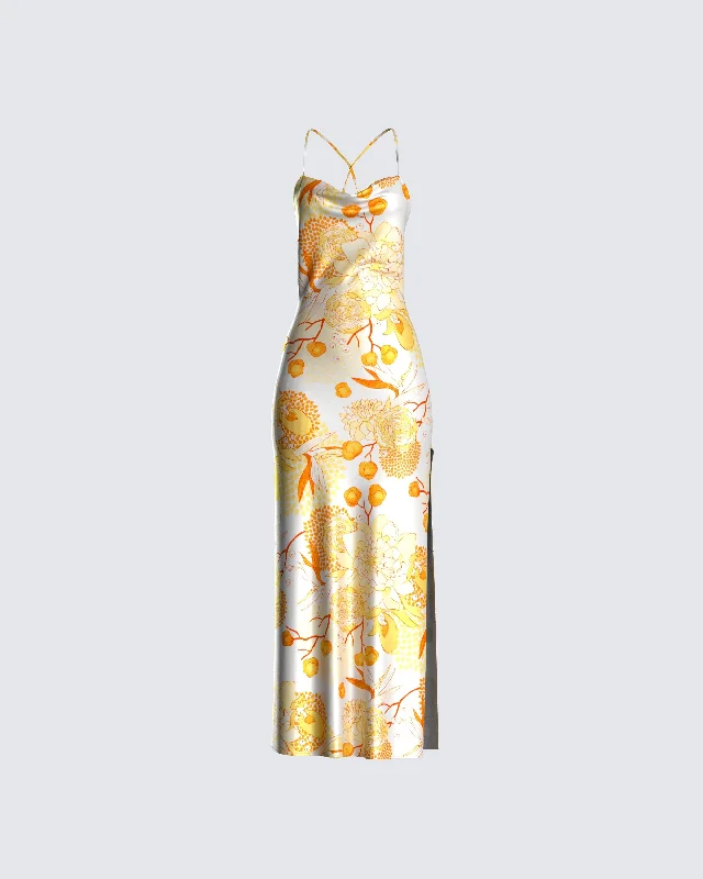 Elegant Women's Attire Abner Floral Print Maxi Dress