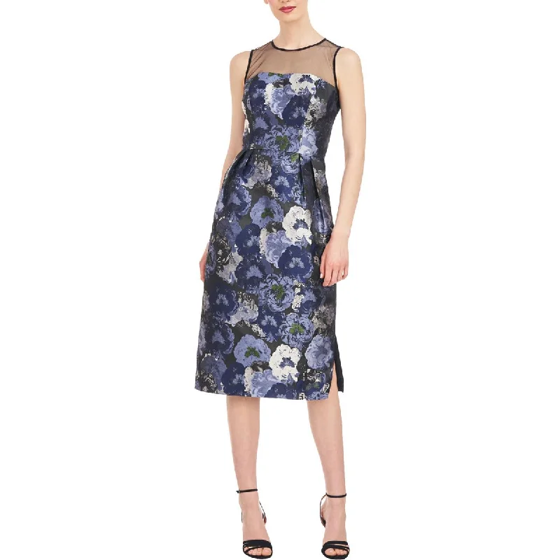 Women's Transitional Apparel Kay Unger New York Womens Floral Print Mini Cocktail And Party Dress