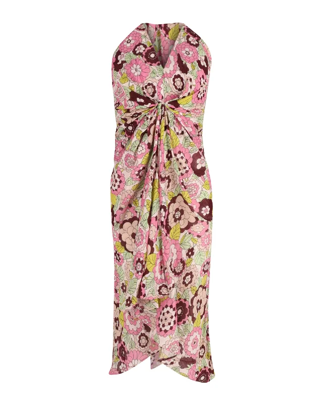 Sustainable Women's Clothes Dodo Bar Or Halter Midi Dress in Floral Cotton