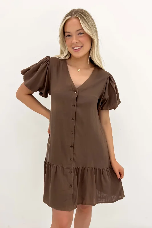 Women's Clothing And Garments Sets Phoebe Mini Dress Cocoa