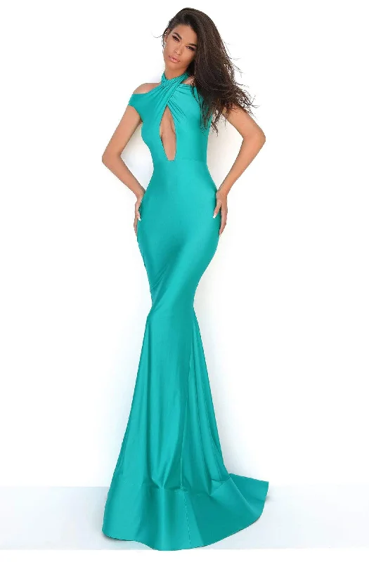 Comfortable Women's Clothing Tarik Ediz - 50688 Crisscross Halter Cutout Mermaid Gown