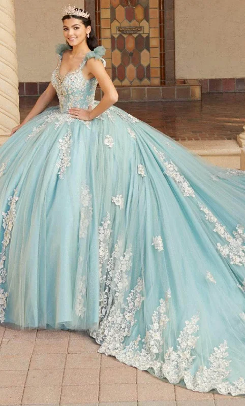 Affordable Women's Apparel Quinceanera Collection 26059 - V-Neck Embroidered Ballgown