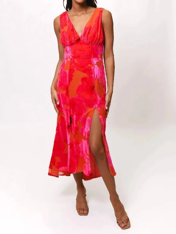 Women's Luxury Apparel Fairlee Dress In Grenadine Painted Floral