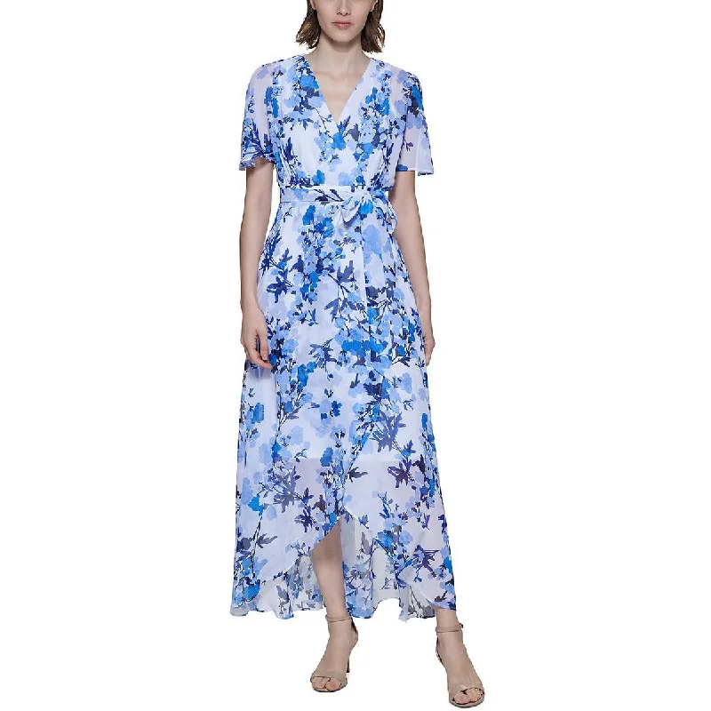 Women's Comfortable Lounge Attire Jessica Howard Womens Floral Print Maxi Wrap Dress