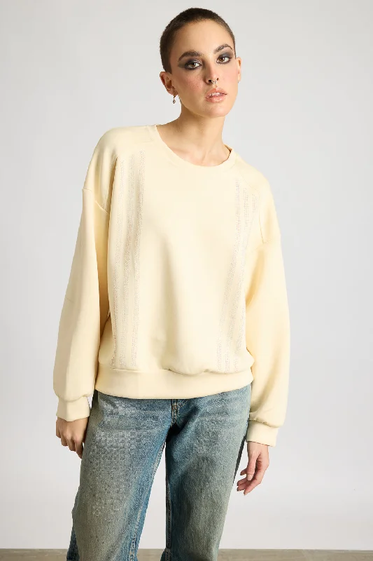 Charming Women's Garments Beige Long Sleeve Sweatshirt