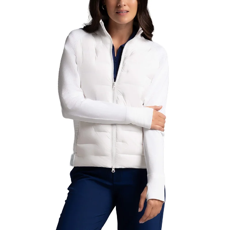 Women's Clothing For Everyday Wear IBKUL Women's Hybid Puff Jacket - White