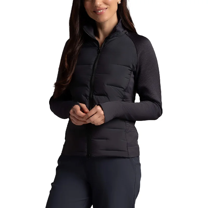 Comfortable Women's Clothing IBKUL Women's Hybrid Puff Jacket - Charcoal