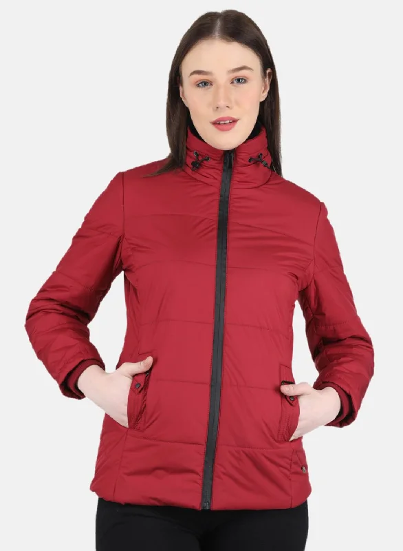 Women's Plus-Size Outfit Women Red Solid Jacket