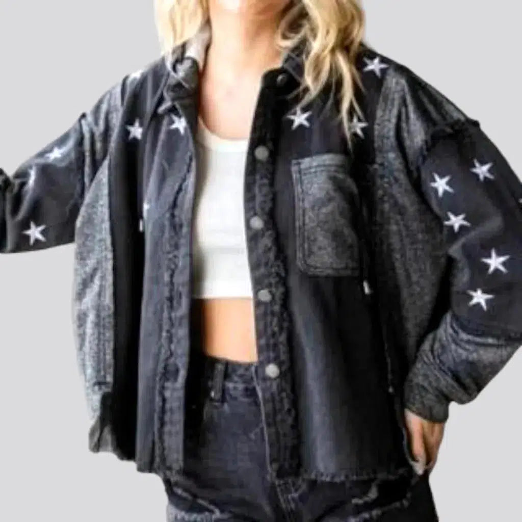 Women's Transitional Outfit Cropped-hem women's jeans jacket