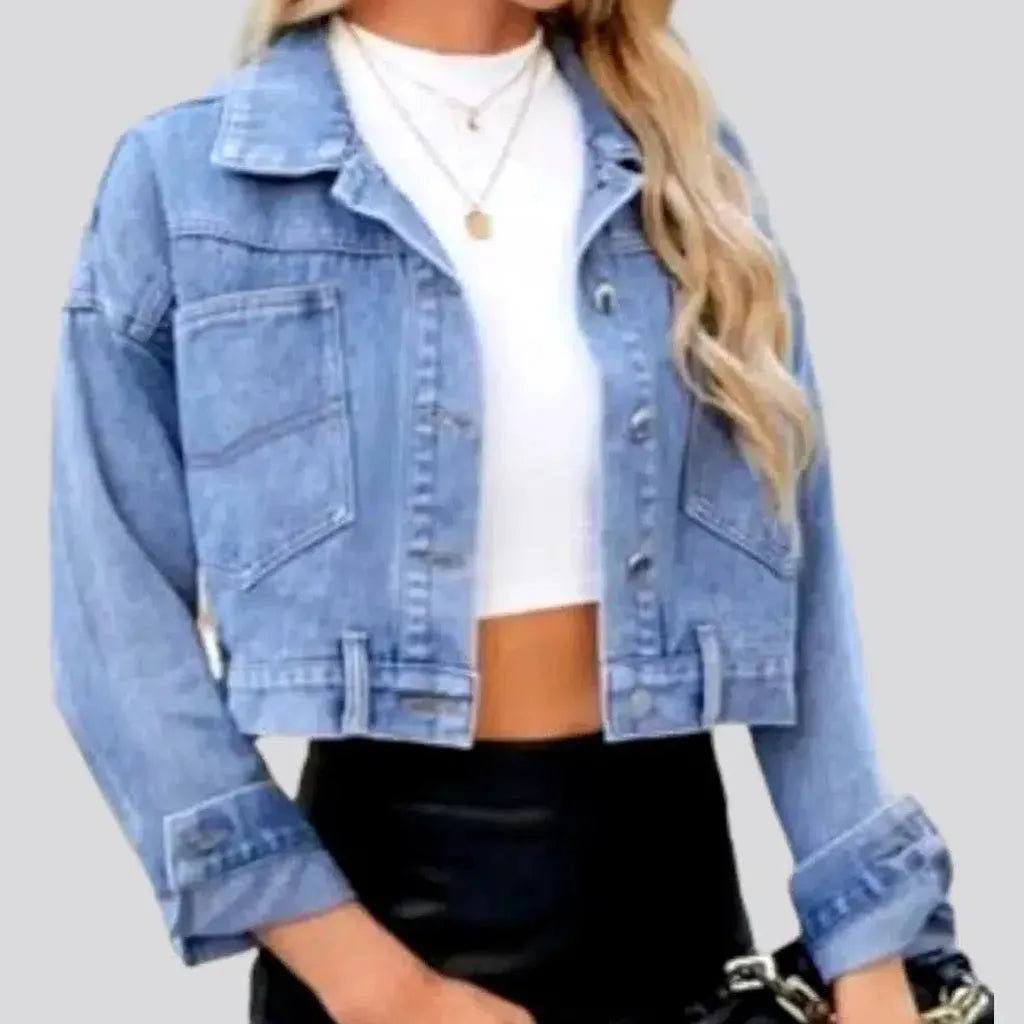 Casual Chic Clothing For Women Stonewashed denim jacket
 for women