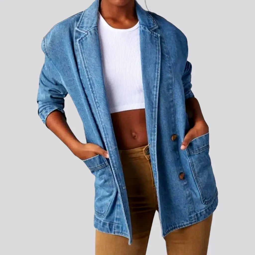 Women's Sporty Chic Clothes Vintage chore women's denim blazer