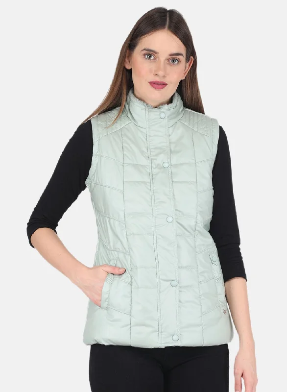 Casual Garments For Women Women Green Solid Jacket