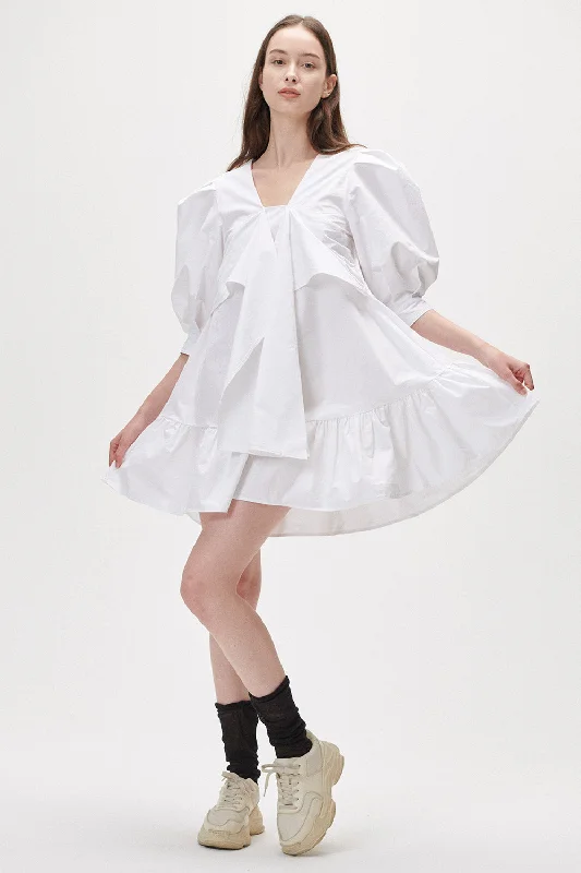 Women's High-Fashion Garments Cinthy Puff Sleeve Mini Dress