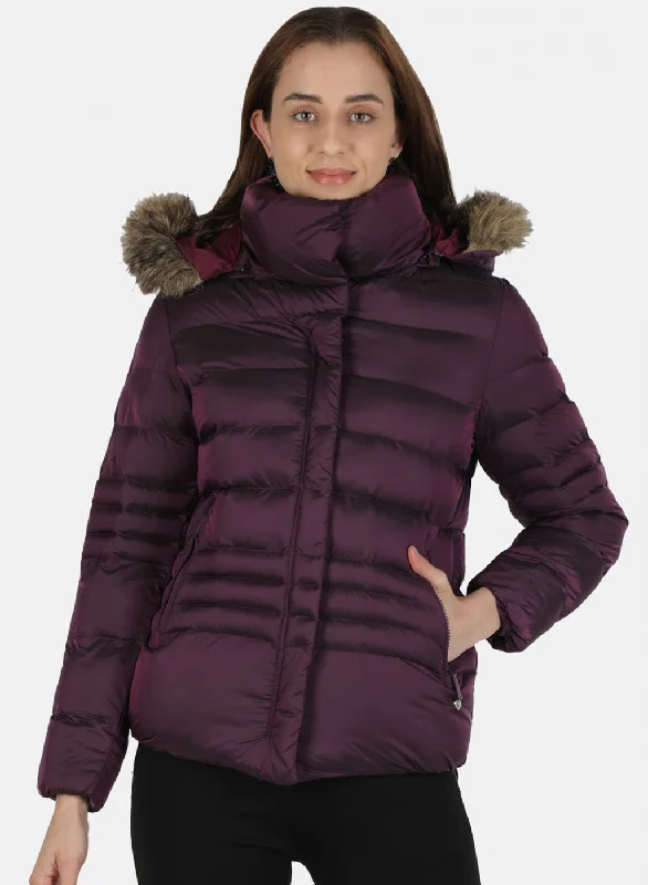 Classic Women's Clothing Styles Women Purple Solid Jacket