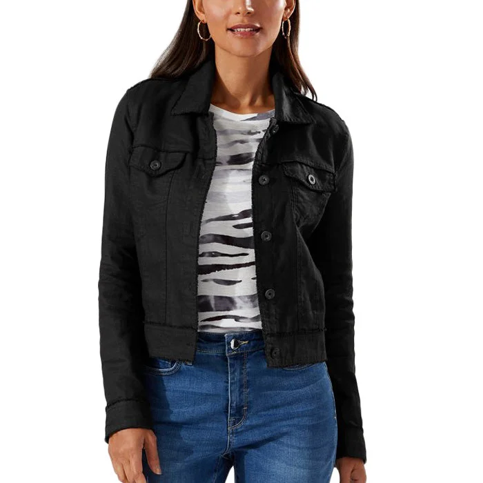 Women's Clothing Tommy Bahama Women's Two Palms Raw Edge Jacket - Black