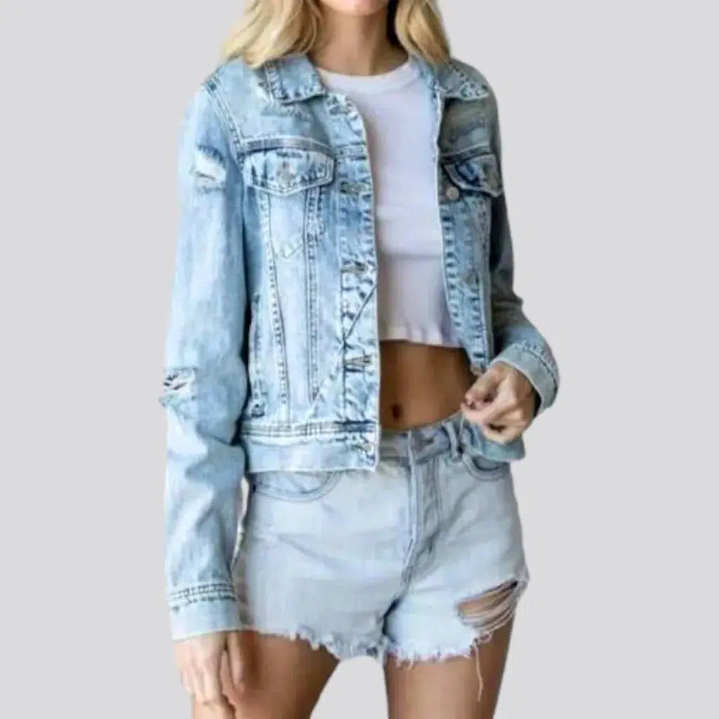 Women's Professional Garments Vintage grunge jeans jacket for women