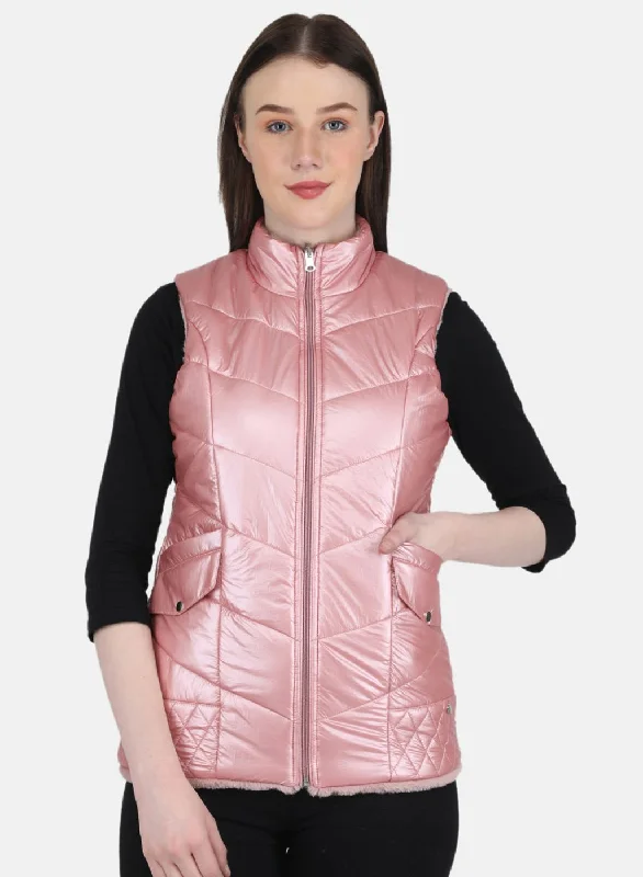 Women's Resort Garments Women Pink Solid Jacket