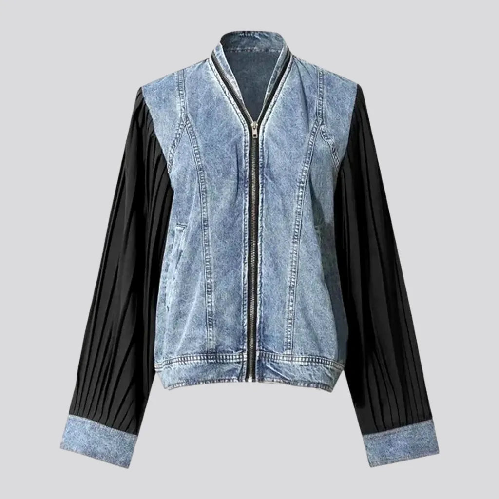 Women's Elegant Clothes Light mixed pattern oversized women's jeans jacket