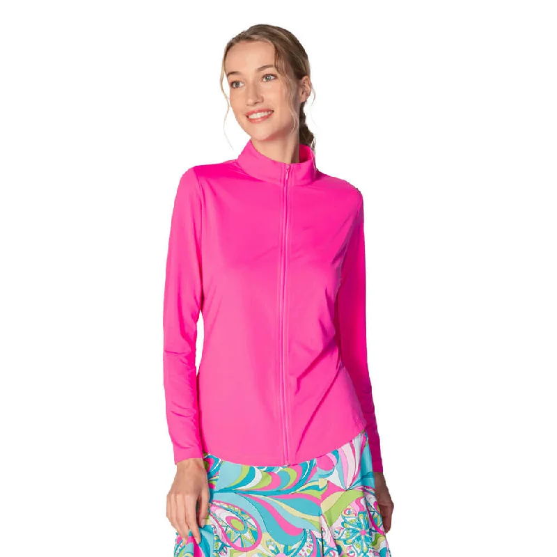 Sustainable Fashion Clothing For Women G Lifestyle Solid Full Zip Jacket - Hot Pink