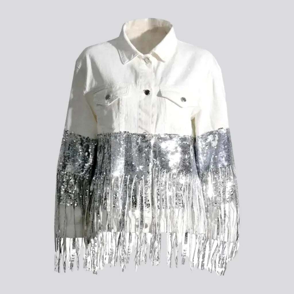 Classic Clothes For Women Oversized sequin women's jeans jacket