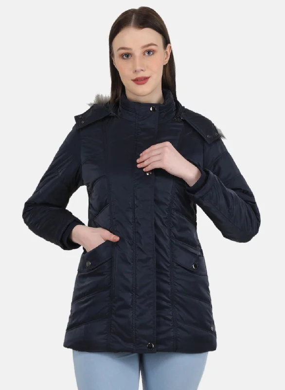 Chic Clothing For Women Women NAvy Blue Printed Jacket