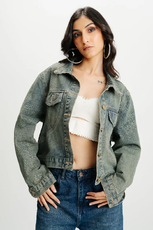 Women's Vintage Garments Button Me Up Denim Jacket