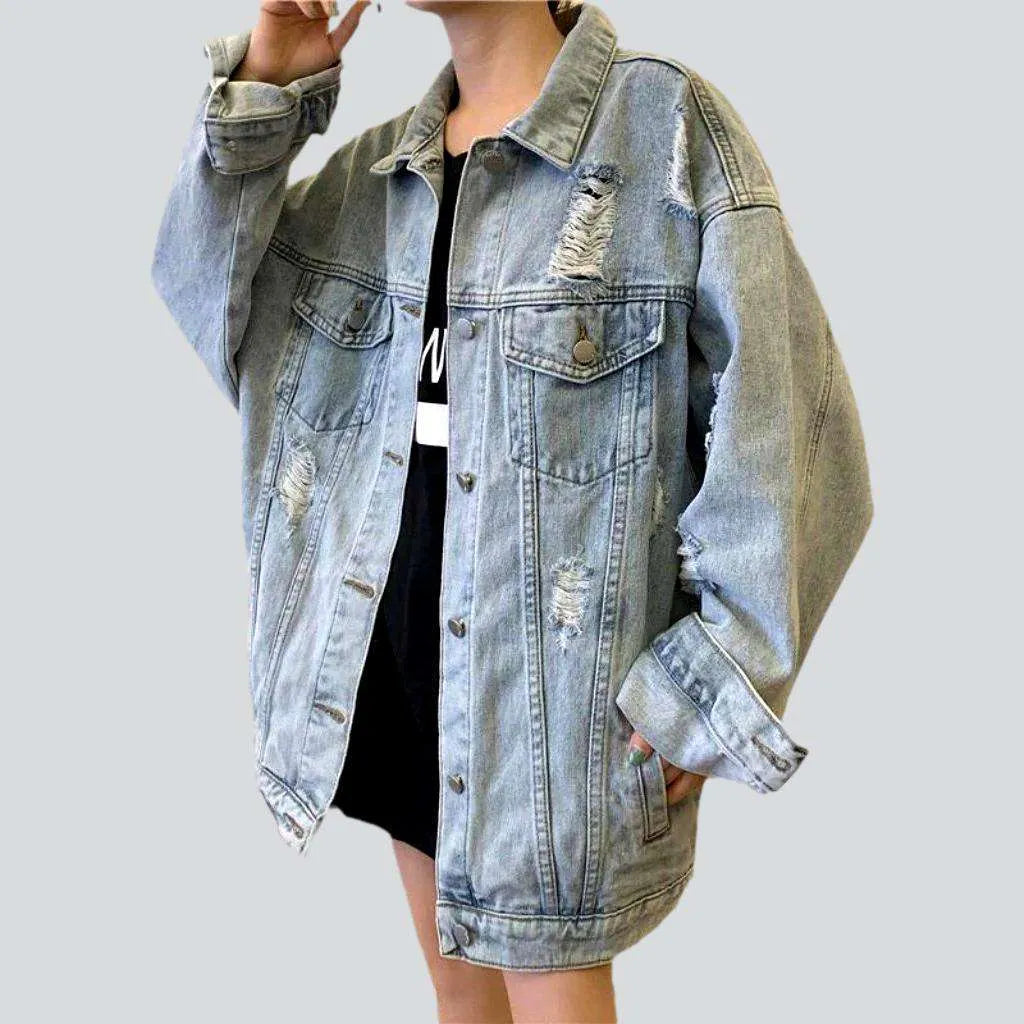 Comfortable Lounge Clothing Vintage denim jacket
 for ladies