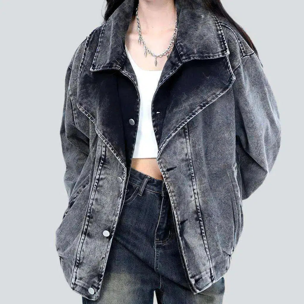 Affordable Women's Garments Rubber hem women's jeans jacket